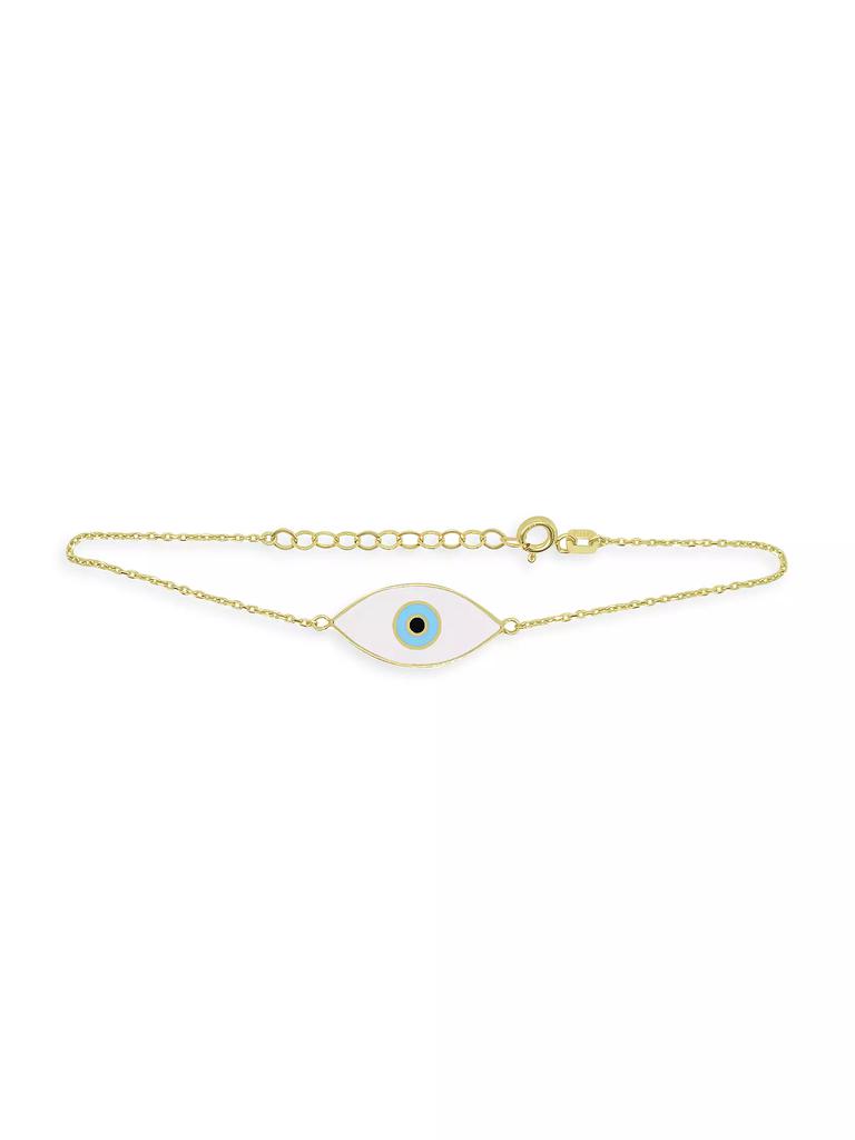 Meira T 14K Yellow Gold & White Enamel Evil Eye Bracelet