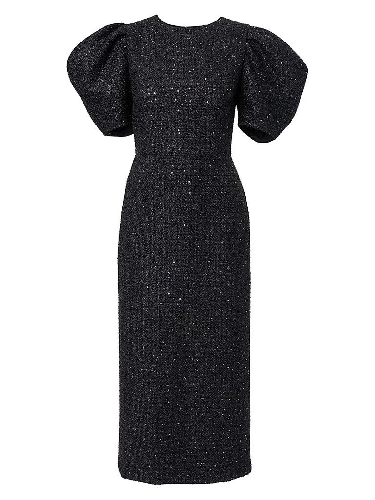 Carolina Herrera Sequined Tweed Puff-Sleeve Cocktail Dress - Dresses &  Skirts - Compare Prices from 8+ Stores - Free Shipping - BeyondStyle