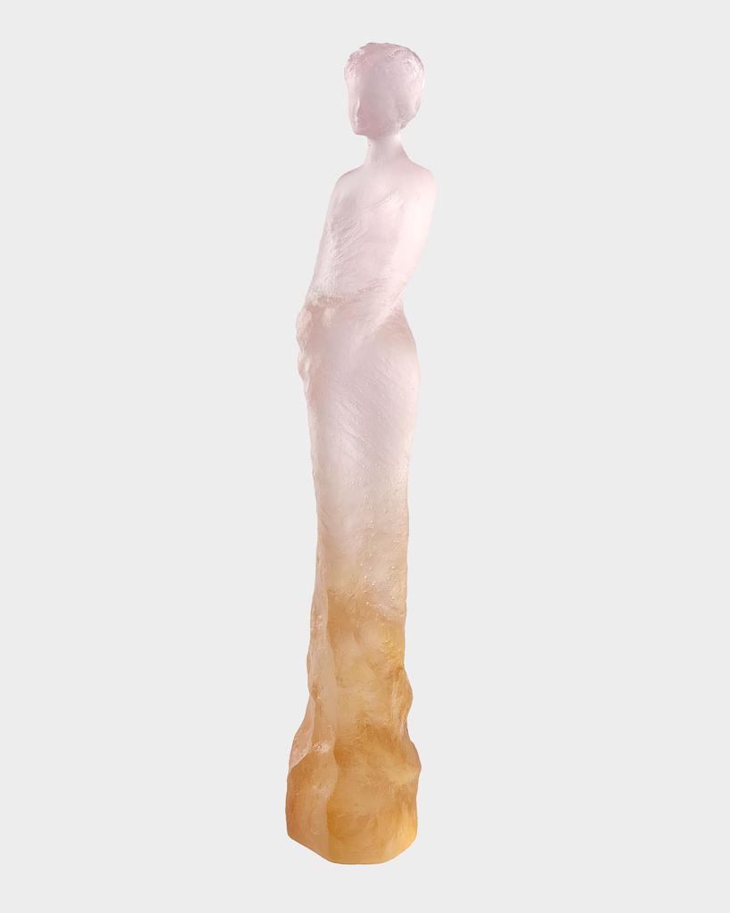 Daum Pink & Yellow Eugenie Figurine