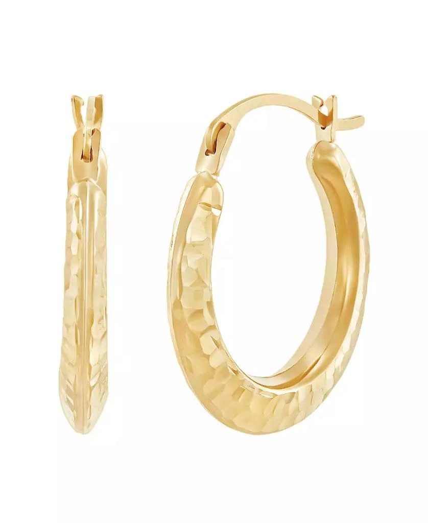 Macy's Polished Round Back to Back Hoop Earrings in 10K Yellow Gold 1