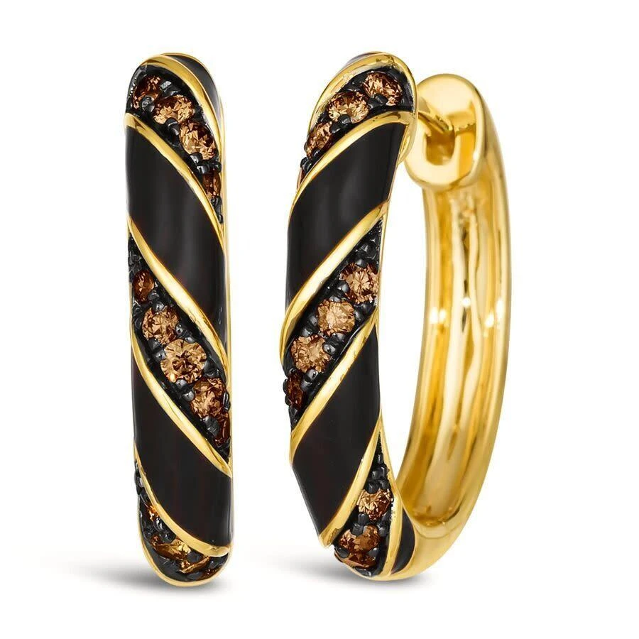 Le Vian Ladies Honey And Chocolate Earrings in 14K Honey Gold