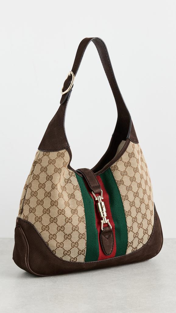 What Goes Around Comes Around Gucci Brown Canvas Jackie Shoulder Bag