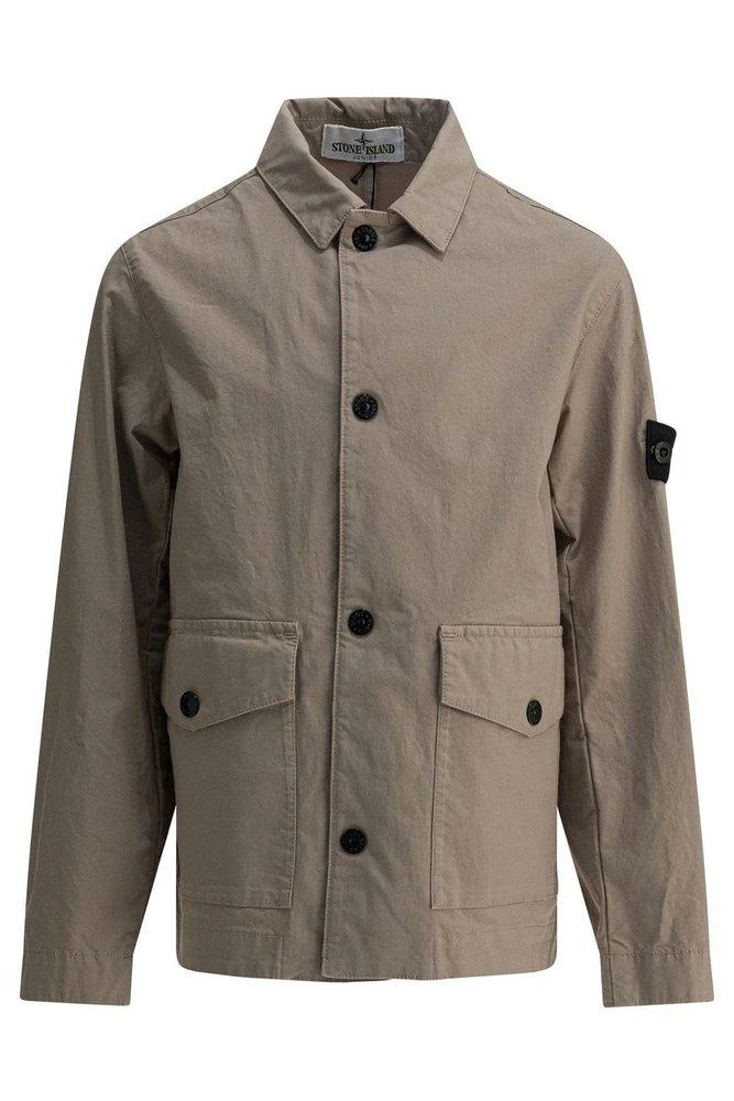 Stone Island Junior Stone Island Junior Buttoned Logo Patch Jacket