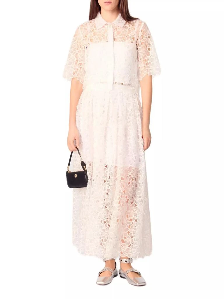 Maje Floral Lace Maxi Skirt 6