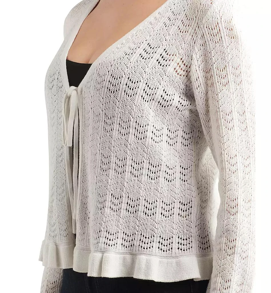 BCX Juniors' Cotton Flyaway Ruffled-Hem Open-Stitch Cardigan 3