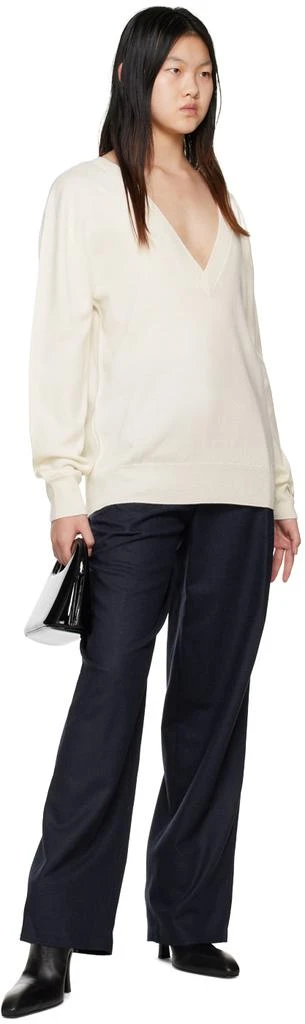 We11done Off-White Deep V-Neck Sweater 4