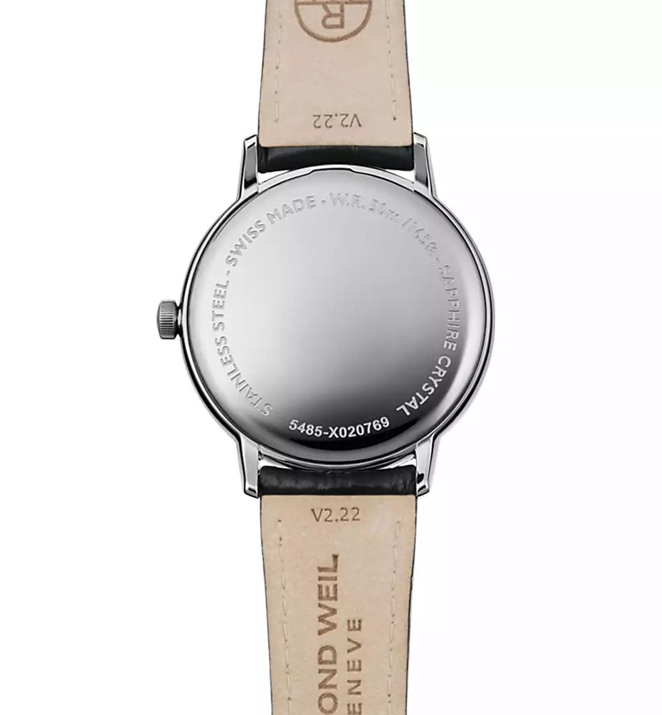 Raymond Weil Women's Swiss Toccata Black Leather Strap Watch 39mm