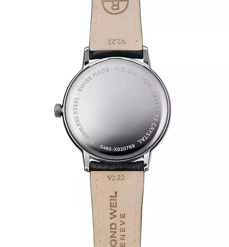 Raymond Weil Women's Swiss Toccata Black Leather Strap Watch 39mm 2