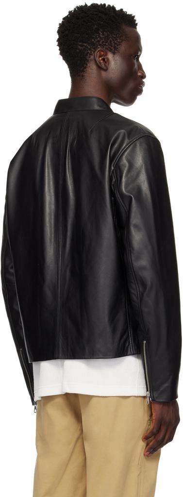 Shop Black Archive Café Racer Leather Jacket on Sale at