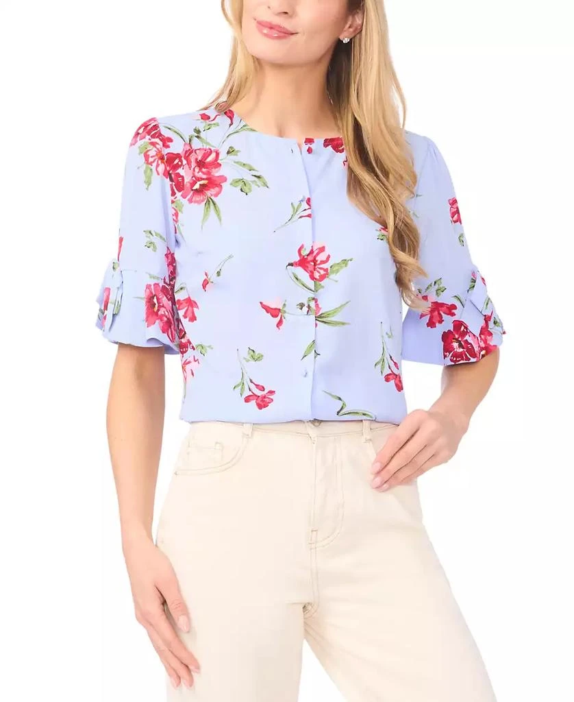 CeCe Women
s Crewneck Flounce Sleeve Top