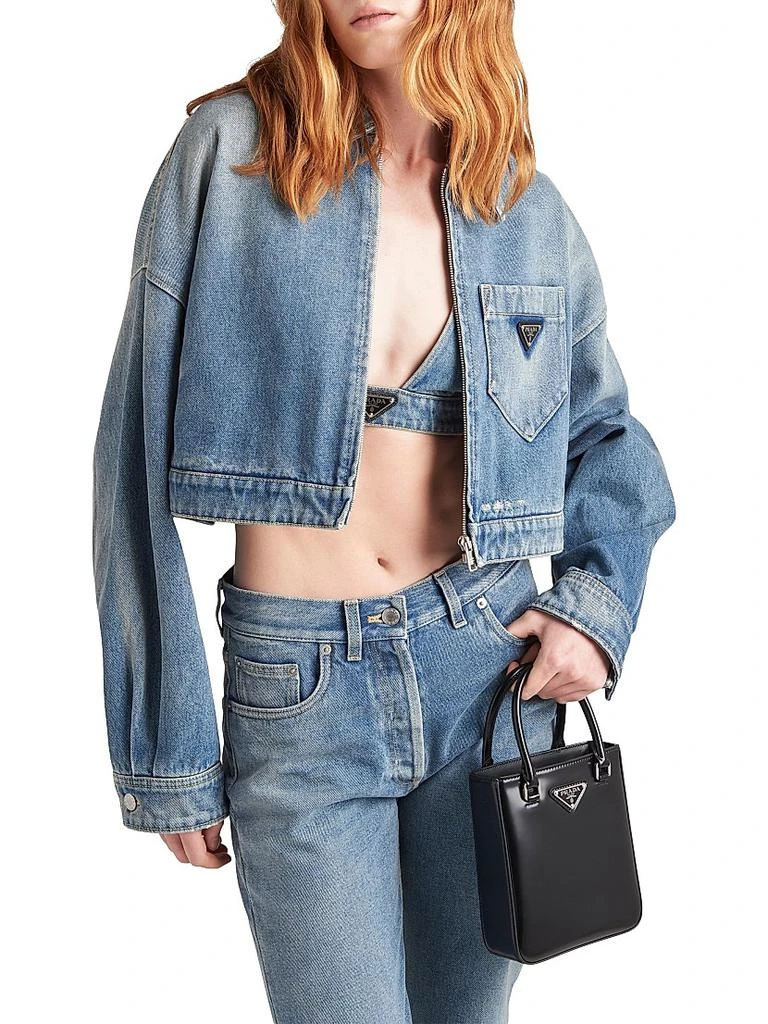 Prada Cropped Organic Denim Jacket 3
