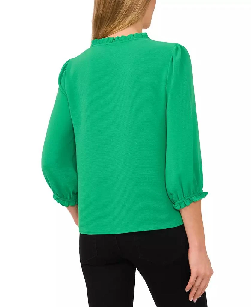 CeCe Women's Ruffled Button Front 3/4-Sleeve Blouse 2