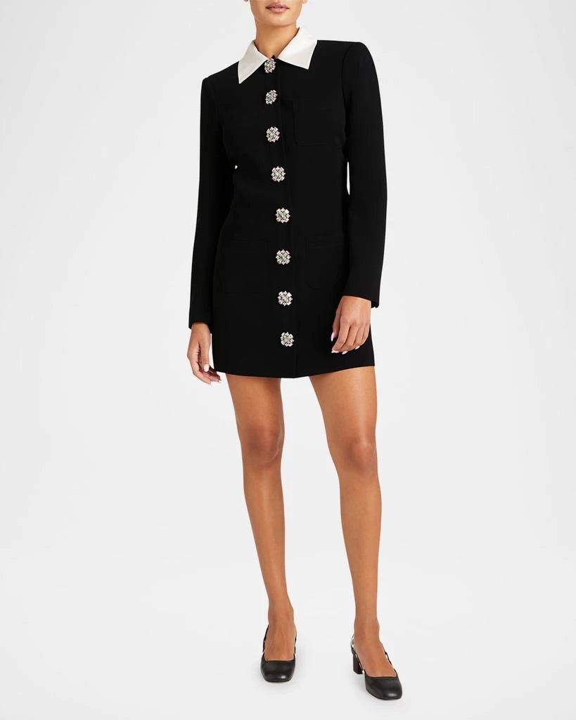 Cinq a Sept Sheryl Tailored Crystal-Button Mini Dress 2