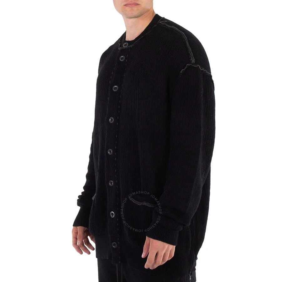 Viridi-Anne Men's Black Cotton / Cashmere Button Down Cardigan 2