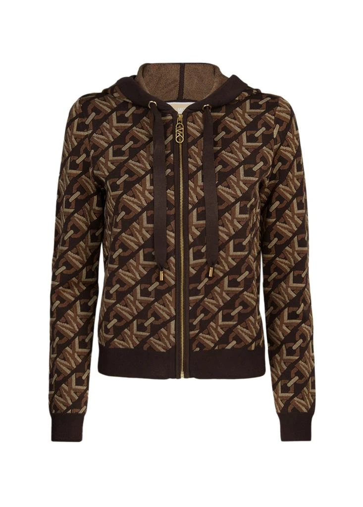 Michael Kors Empire signature logo jacquard zip-up hoodie 1