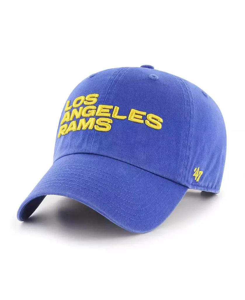47 Brand Men's '47 Royal Los Angeles Rams Clean Up Team Script Adjustable Hat 1