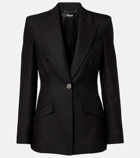 Versace Pinstripe virgin wool blazer 1