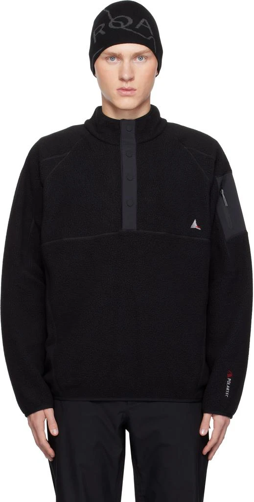 ROA Black Polartec Fleece Button Up Jacket 1