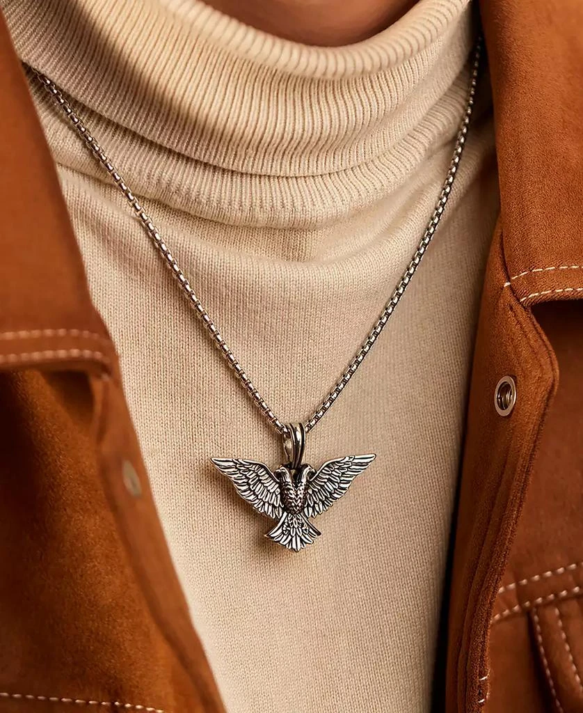 Rhona Sutton Silver Eagle Empire Stainless Steel Pendant Necklace 4