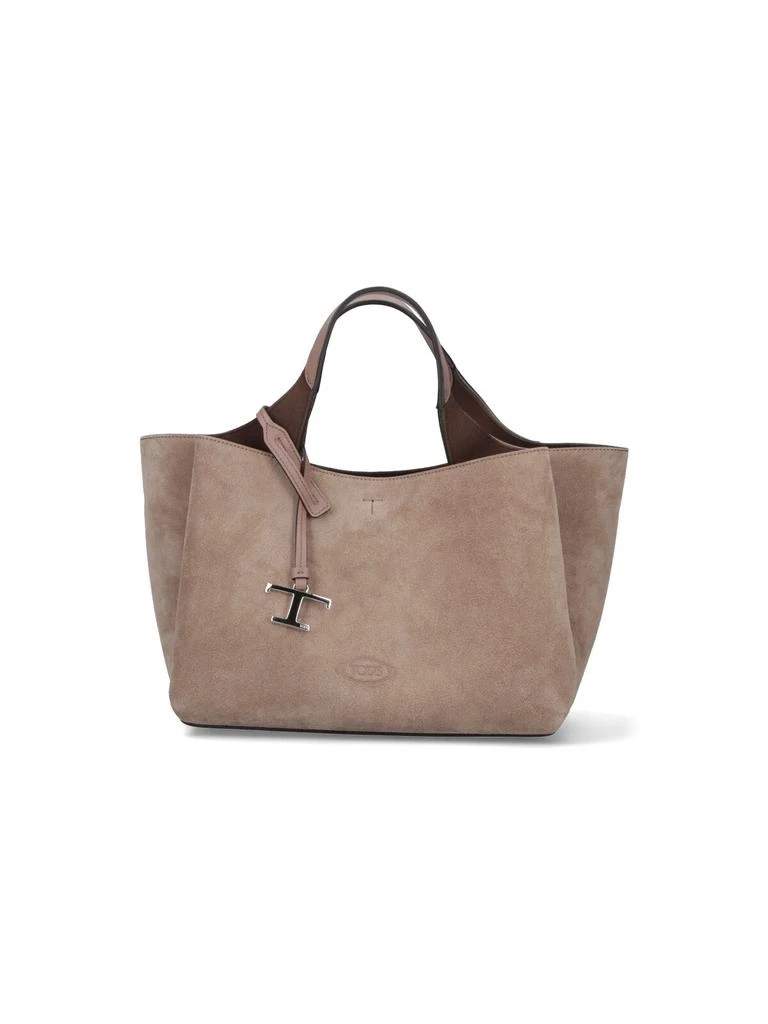 Tod
s Mini Suede Tote Bag With Silver Charm