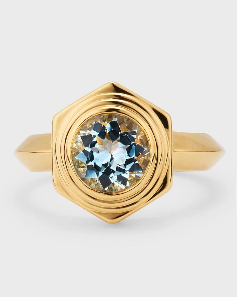 Harwell Godfrey Hexed Ring with Aquamarine