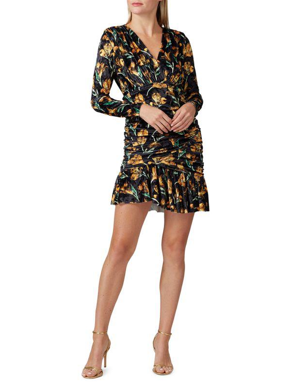 Delfi Collective Velvet Floral Mini Dress