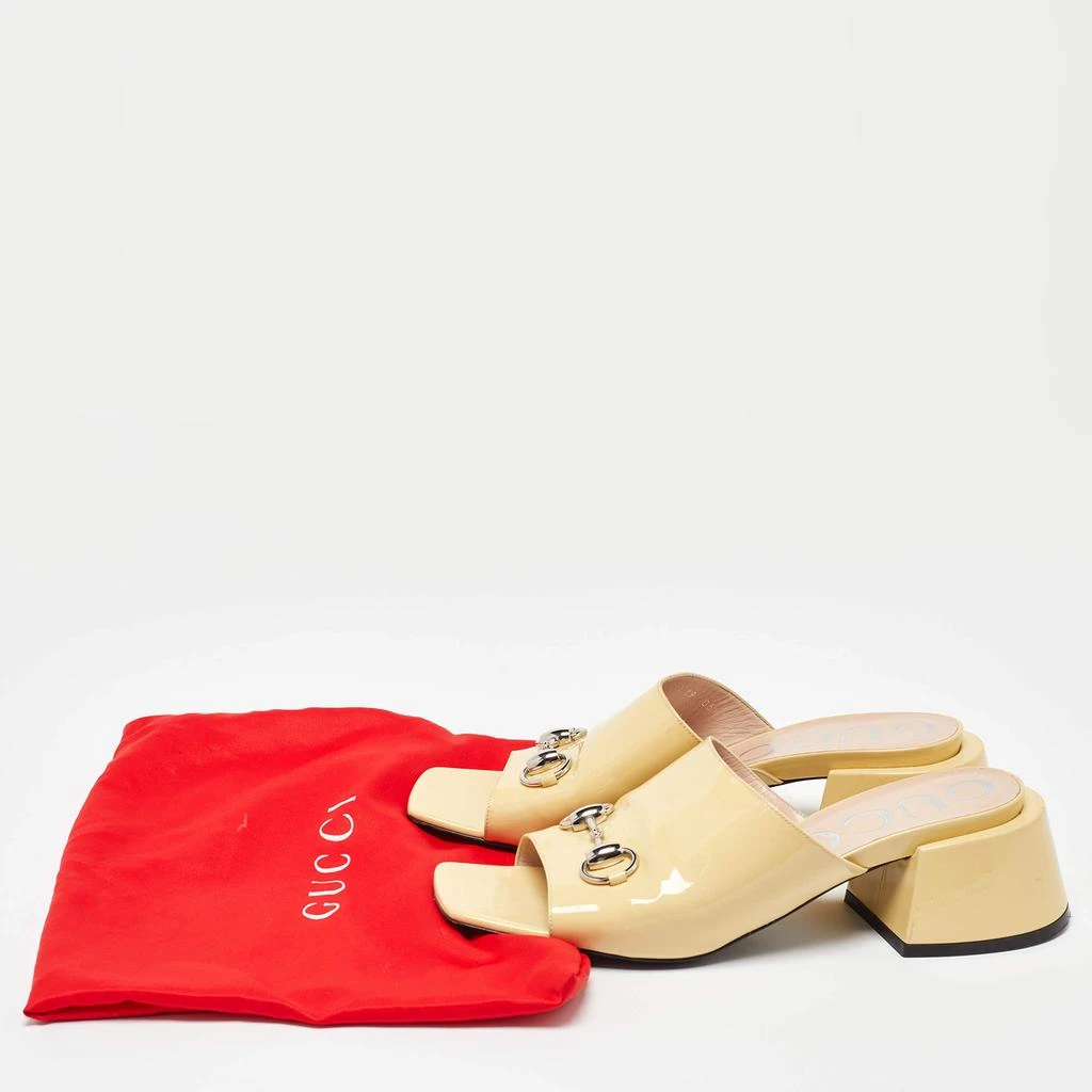 Gucci Gucci Yellow Patent Leather Lexi Horsebit Slide Sandals Size 39 9
