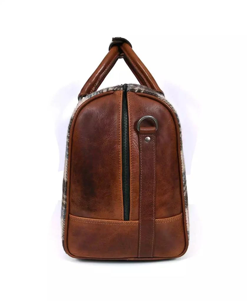 Aaron Leather Goods Quasar Leather Tweed Duffle Bag 6