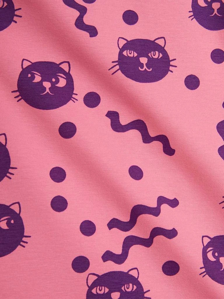 Mini Rodini Girls Squiggly Cats AOP T-Shirt in Pink 3