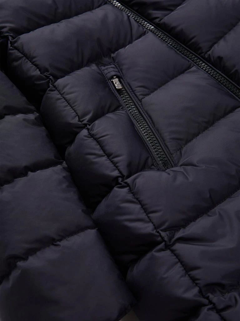 Moncler Moncler Enfant Girls Abelle Hooded Shearling Down Coat in Navy 4