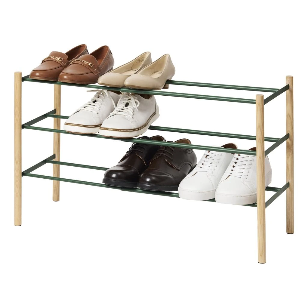 Yamazaki Home Expandable Shoe Rack, Steel,  Holds 12 to 16 shoes, Supports 19.8 pounds, Expandable 4