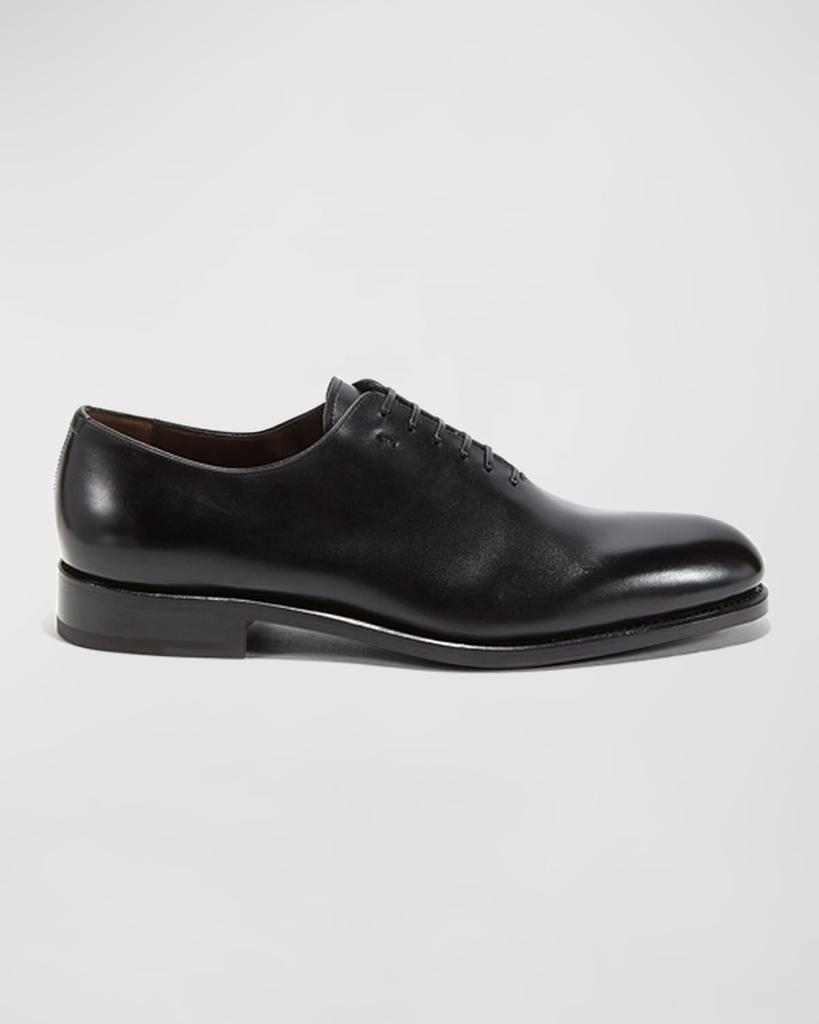 Salvatore Ferragamo Men's Angiolo Tramezza Whole-Cut Leather Lace-Up Shoes