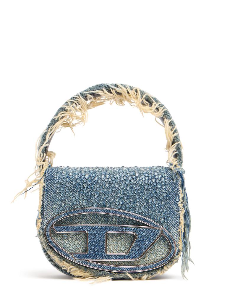 Diesel Xs 1dr Washed Denim & Crystal Bag