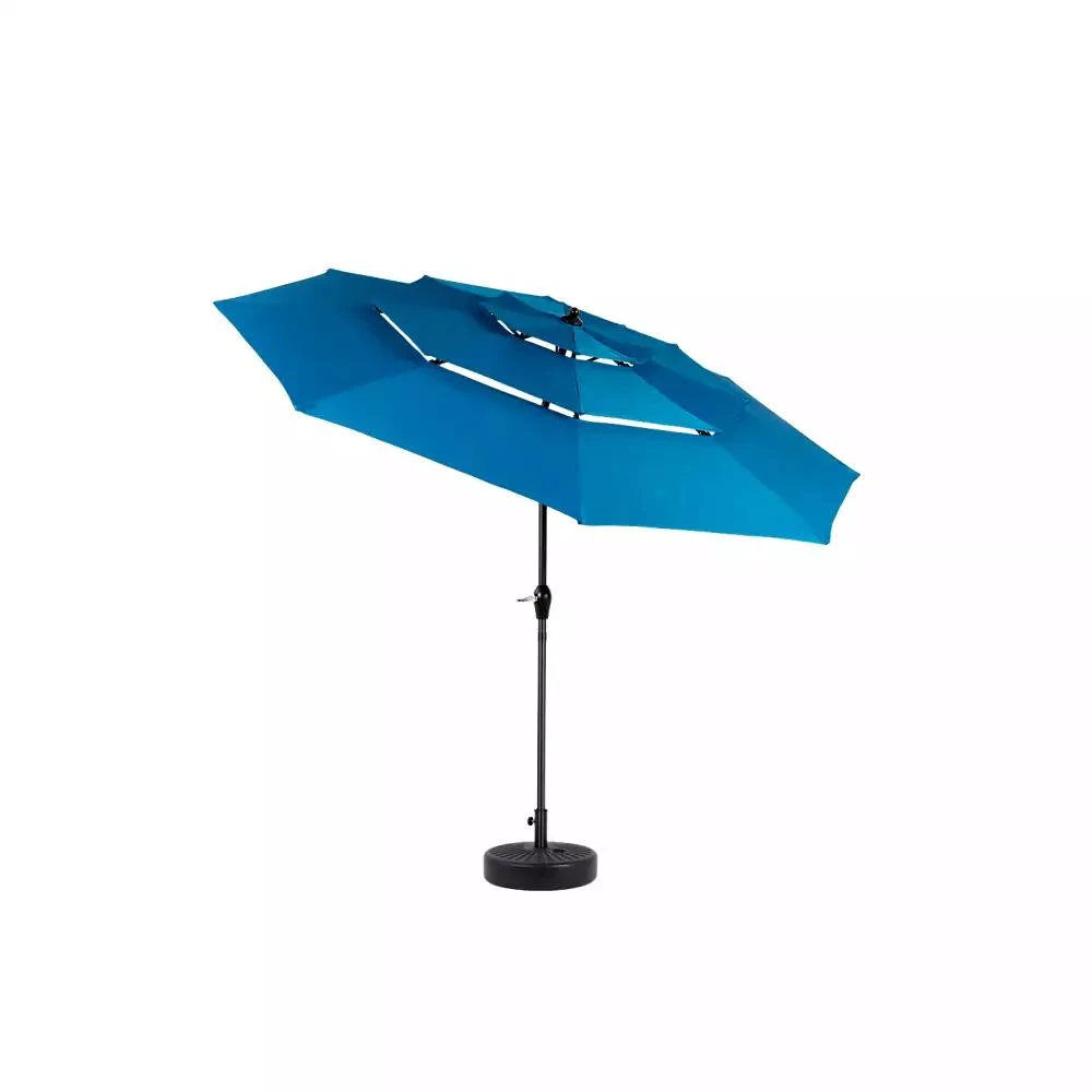 Streamdale Furniture Streamdale 10ft 3-Tier Auto-Tilt Patio Umbrella (Dark Blue) 7