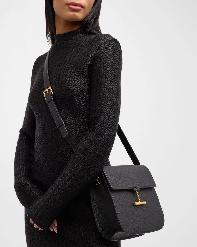 Tom Ford Tara Medium Crossbody in Grained Leather with Leather Strap 5