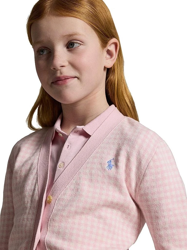 Ralph Lauren Girl's Gingham Knit Cardigan 5