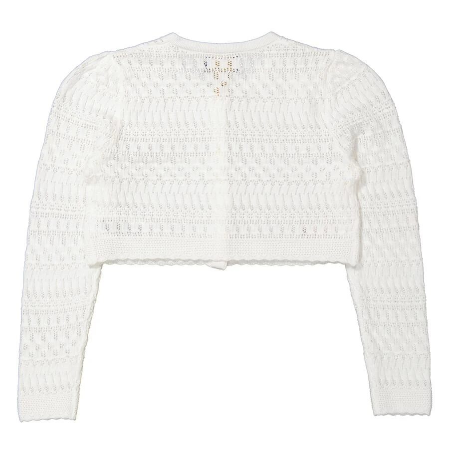 Ralph Lauren Girls White Cropped Knitted Cardigan 2