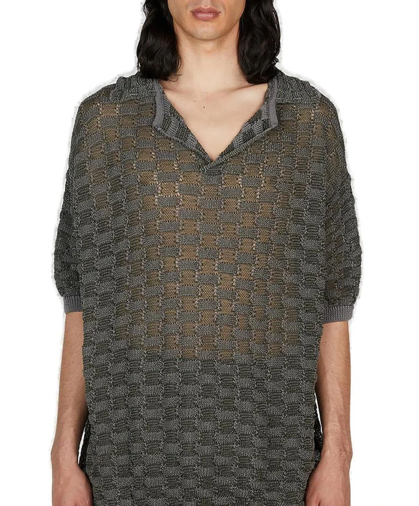 Isa Boulder Isa Boulder Basket Weave Knitted Polo Shirt 1