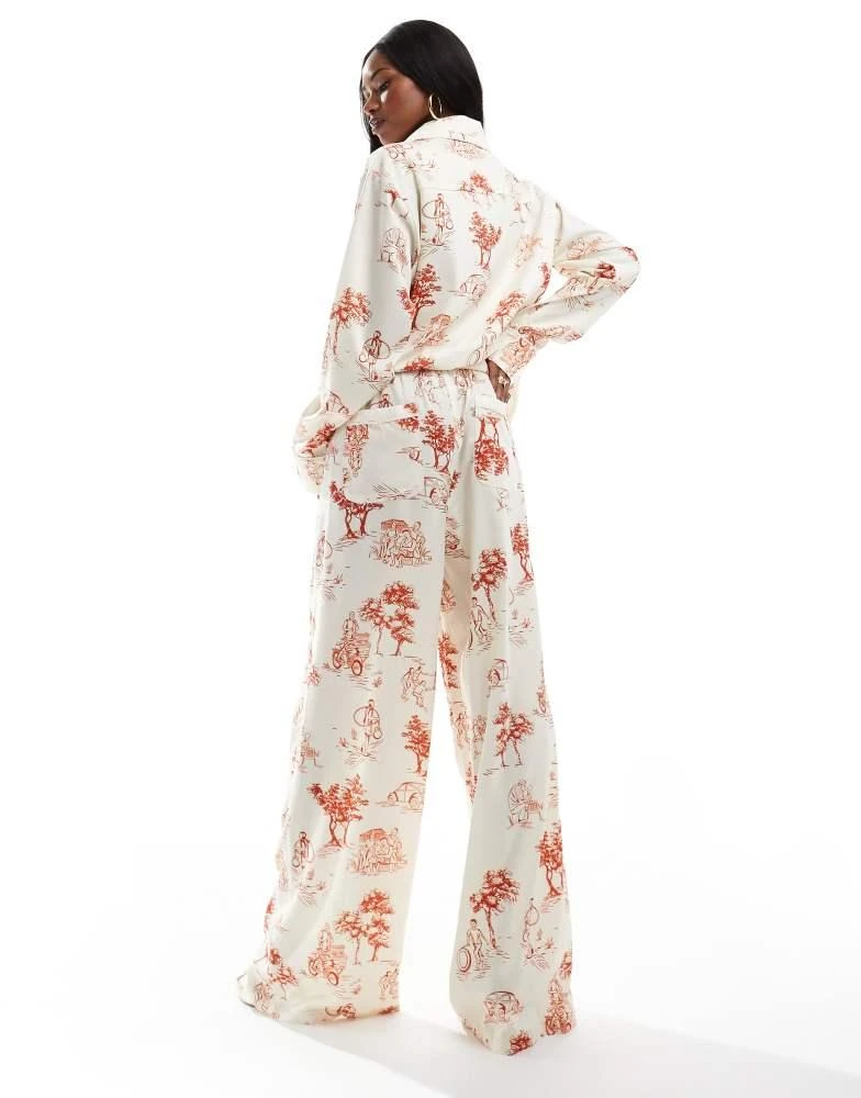 Heathe Heathe Alo printed trousers in cream with hand drawn print co-ord 5