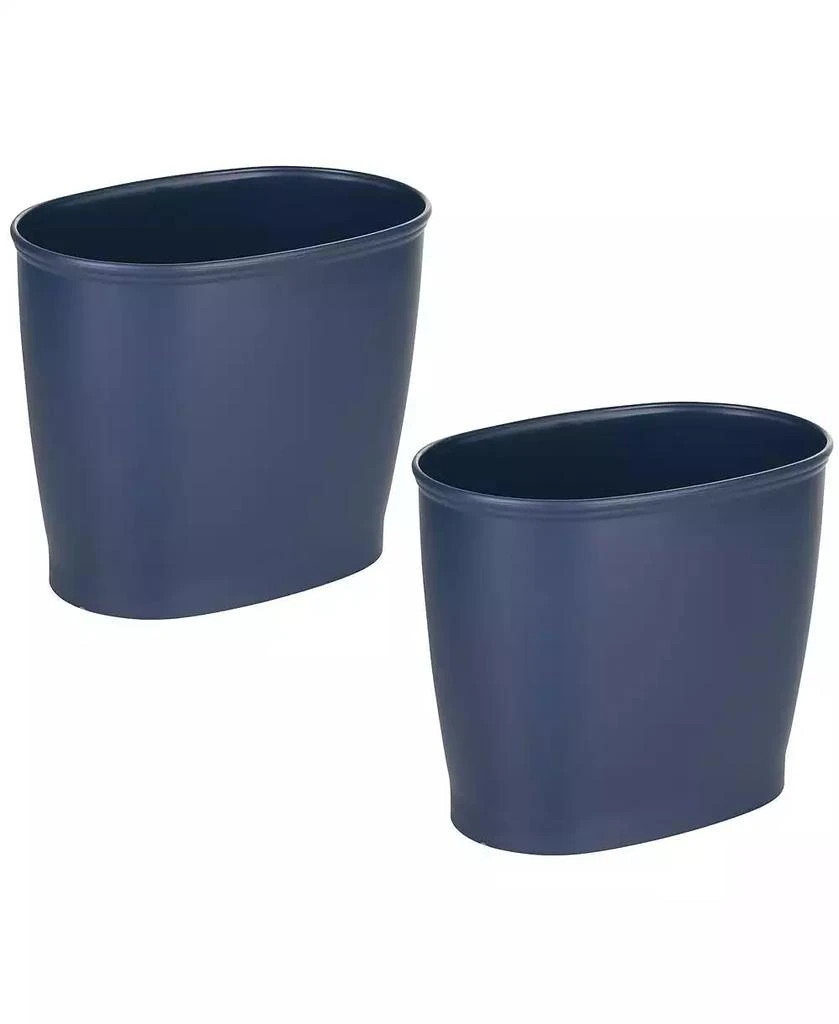 iDesign Oval 2.1 Gallon / 8 Liter Plastic Trash Can, 2-Pack, Navy, Made in USA 4