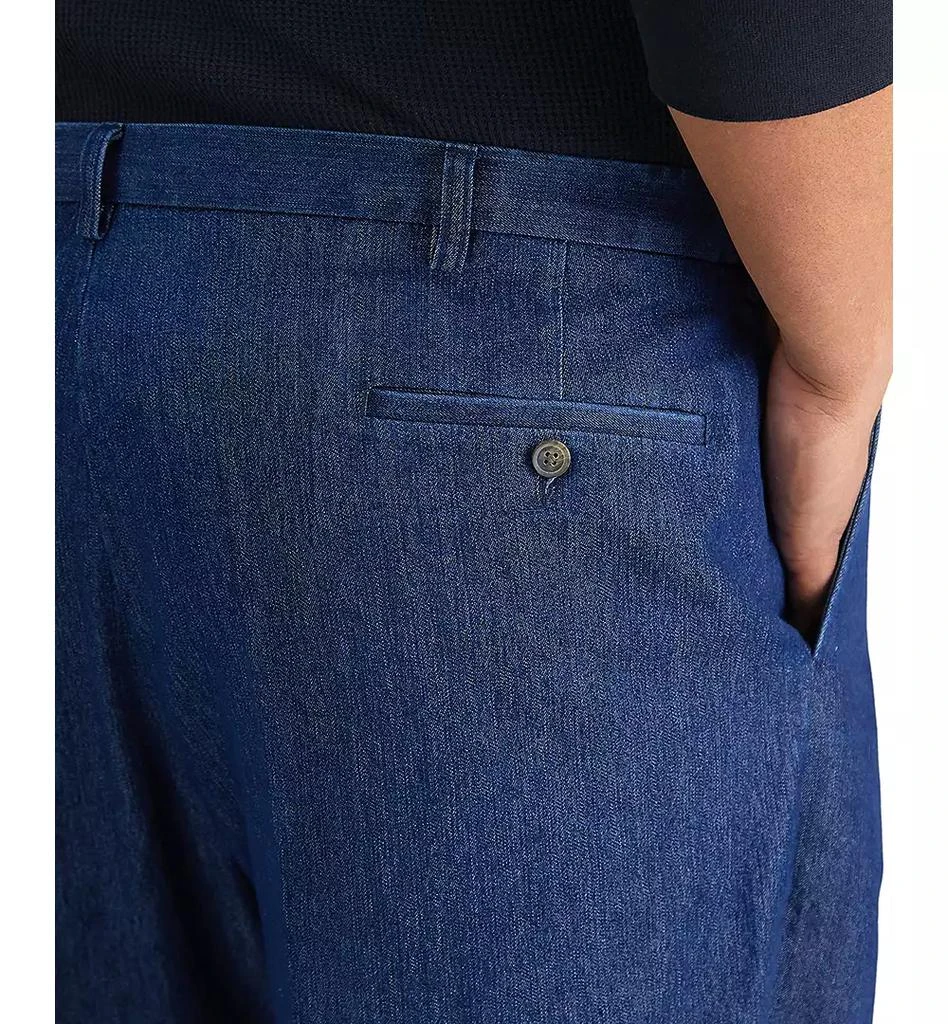 Haggar Men's Big & Tall Stretch Denim Classic-Fit Pleated Pants 6
