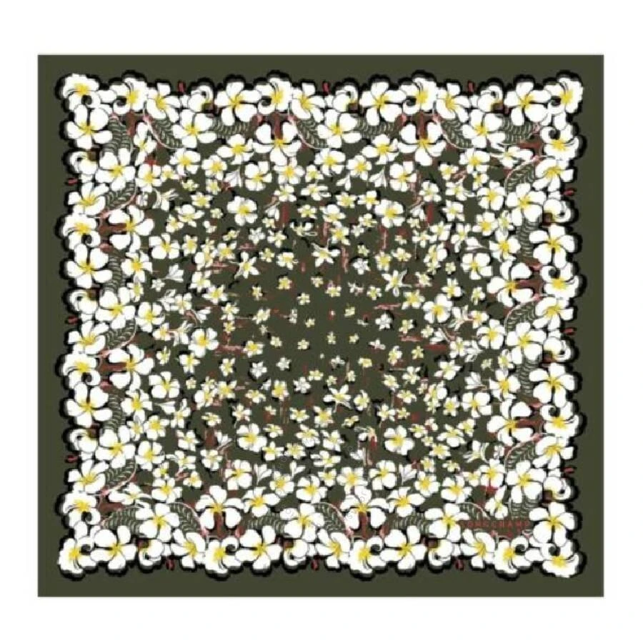 Longchamp Hawaiian Flowers Print Silk Scarf 1