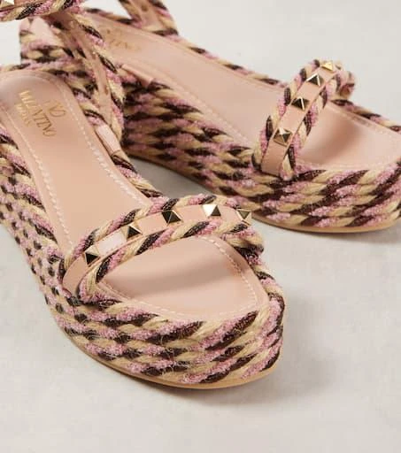 Valentino Rockstud Torchon espadrille sandals 5