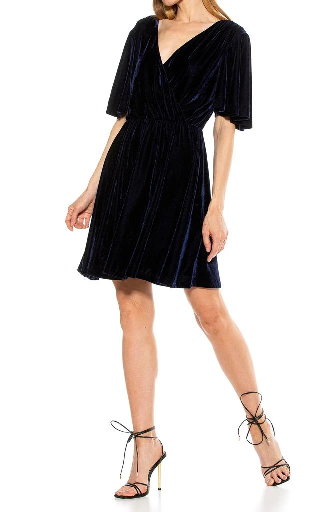 ALEXIA ADMOR Oakless Velvet Flutter Sleeve Fit & Flare Dress 5