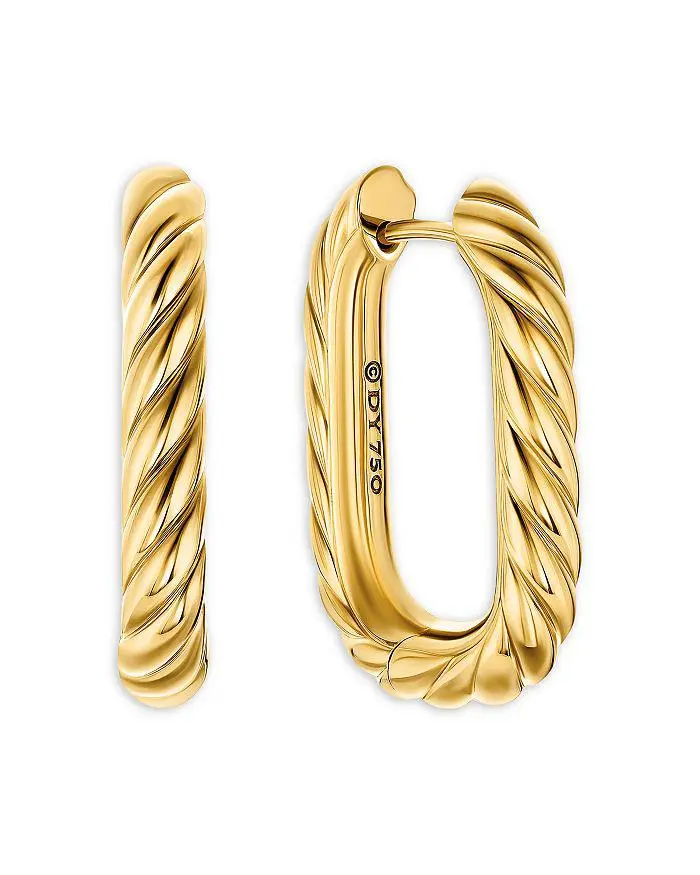 David Yurman DY Madison® Cable Hoop Earrings in 18K Yellow Gold, 24.3mm