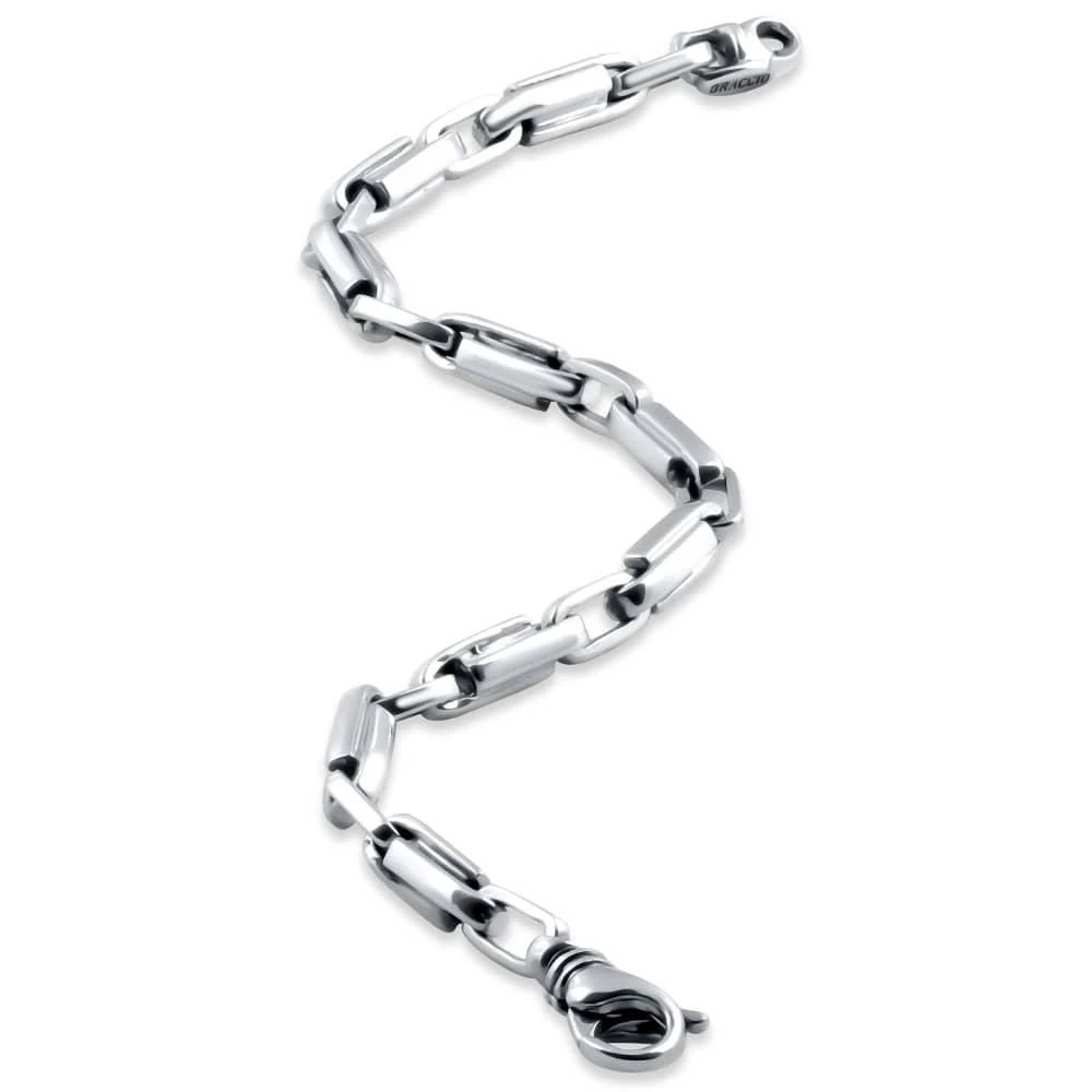 Pompeii3 Men
s 14k Gold (23gram) or Platinum (37gram) 5mm Link Bracelet 8.5" 3