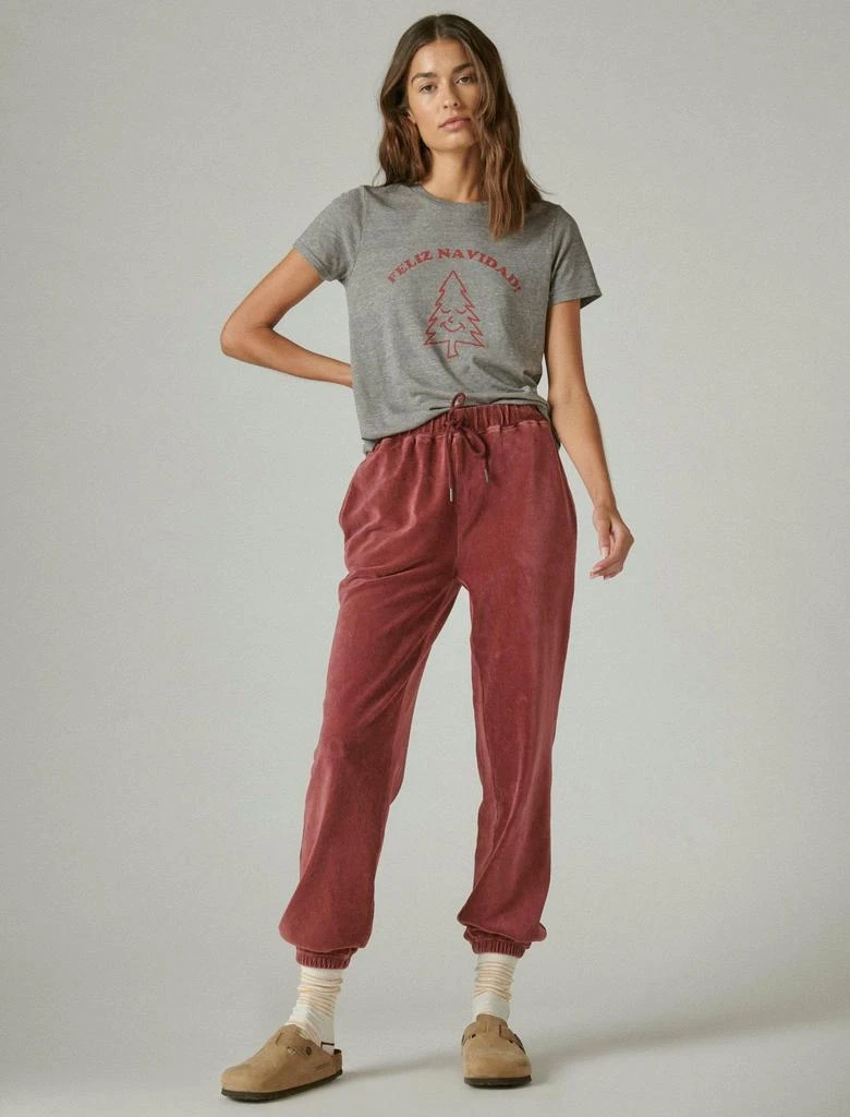 Lucky Brand Women's Slouchy Ribbed Velour Jogger 1
