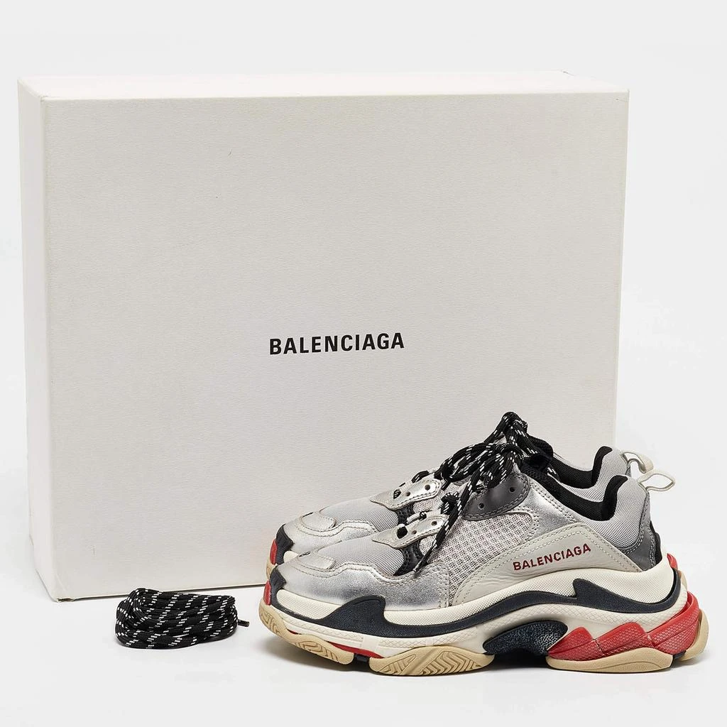 Balenciaga Balenciaga Silver Faux Leather and Mesh Triple S Sneakers Size 38 9