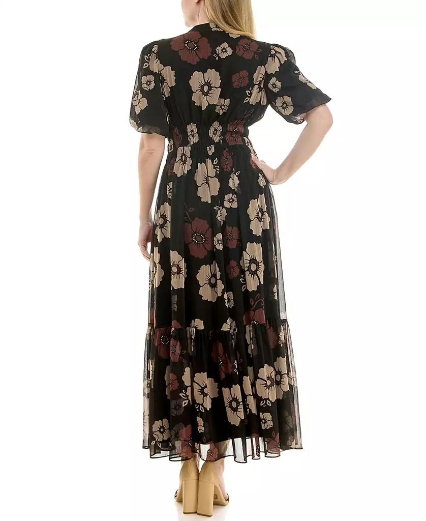 Taylor Women's Printed Puff Sleeve Fit & Flare Dress 3