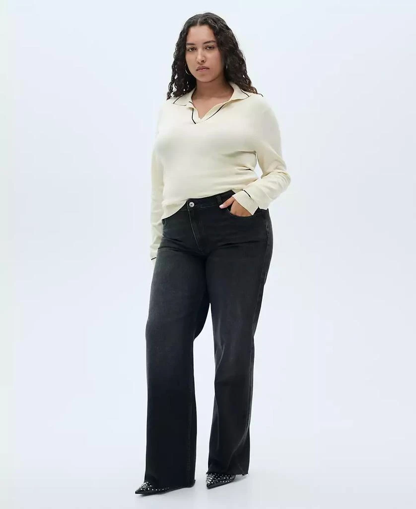 Mango Women's Danila Medium-Rise Wide Leg Jeans 6